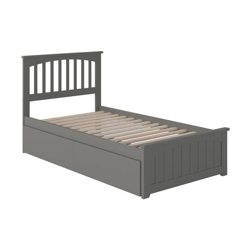 Platform Bed with Footboard & Drawers - Modern Storage Bed Frame - HomeStock