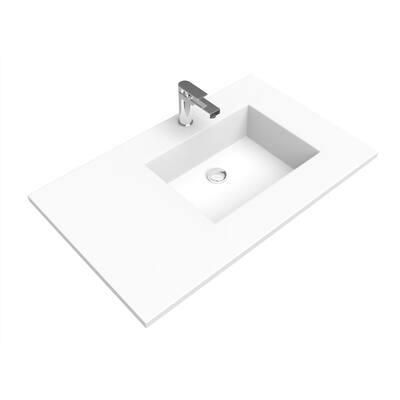 Serenity 36" Solid-Surface Bathroom Vanity Top with Right Sink