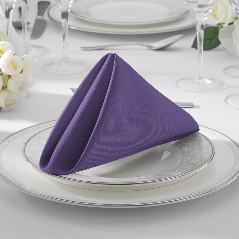 12 Pack 17 Inch Polyester Cloth Dinner Napkins for Party Restaurant