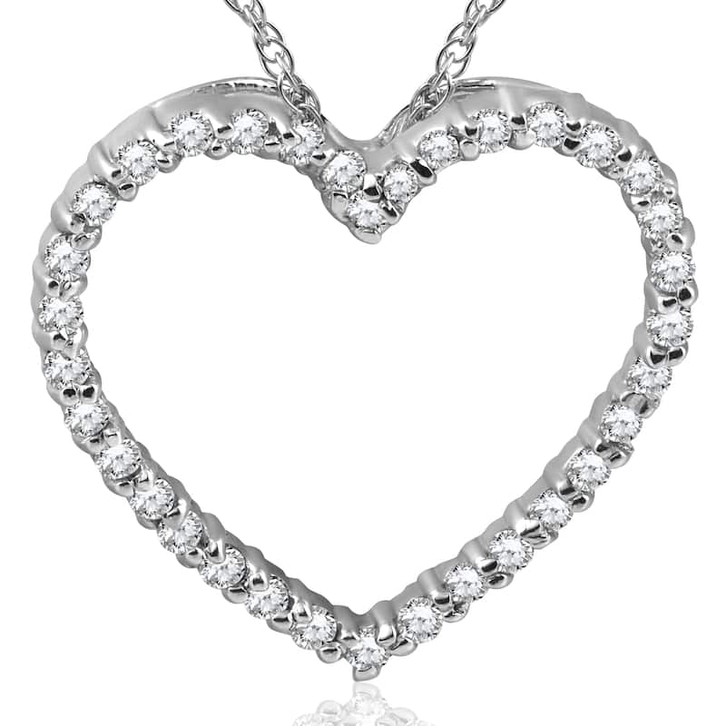 White Gold 1/2ct Diamond Heart Pendant Necklace