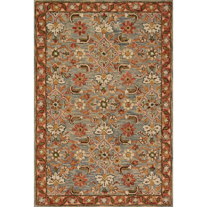 Alexander Home Madaline Traditional Floral Hand-Hooked 100% Wool Area Rug