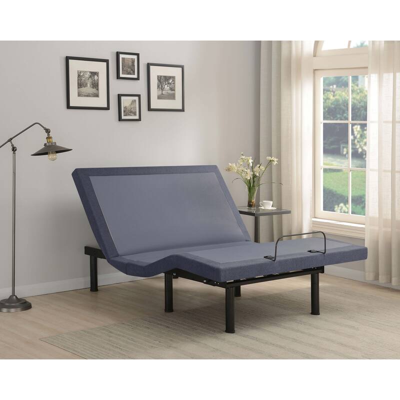 Negan Contemporary Adjustable Bed Base Grey and Black