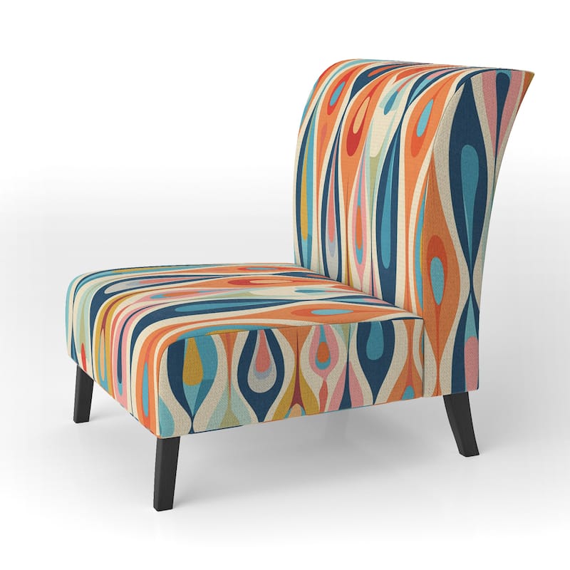Designart "Retro Abstract Drops XI" Upholstered Modern Geometric Accent Chair and Modern & Contemporary Arm Chair