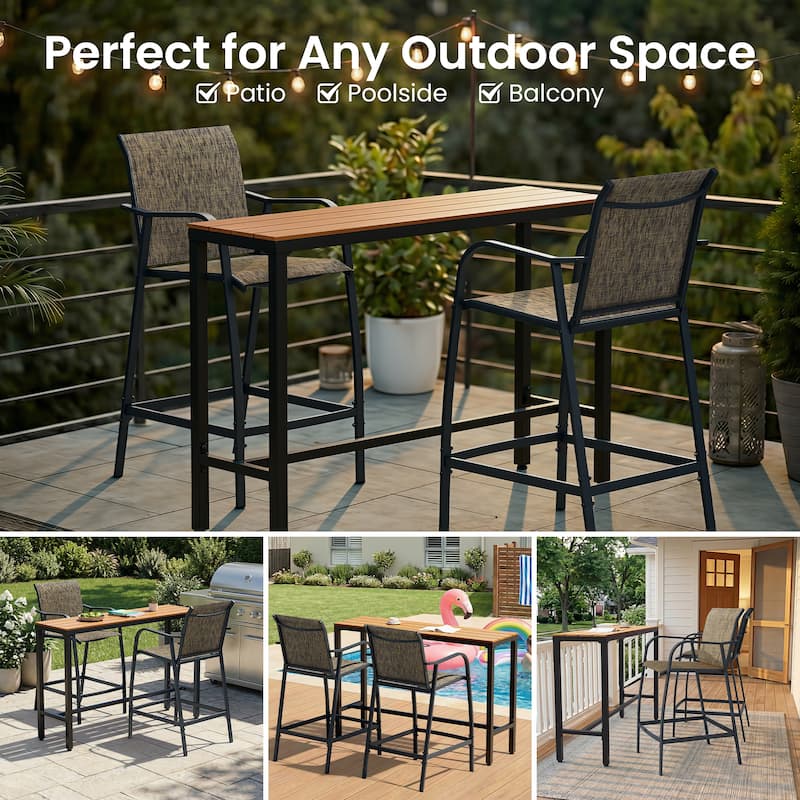 Crestlive Products Outdoor Bar Height Barstools Patio Bar Stools Bar Chairs