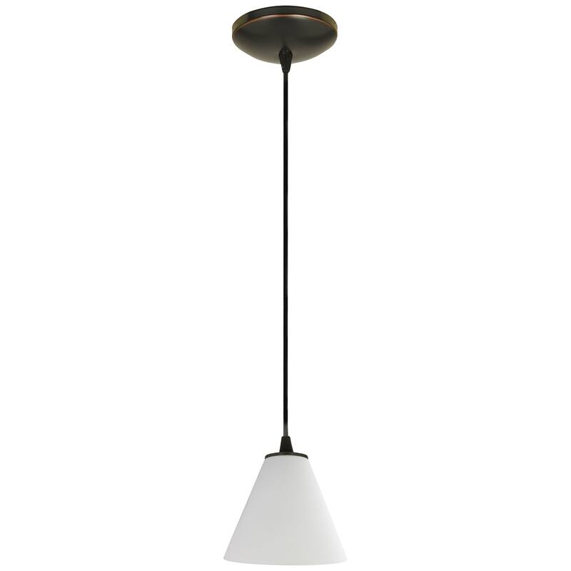 Access Lighting Martini Bronze Cord Pendant with White Shade