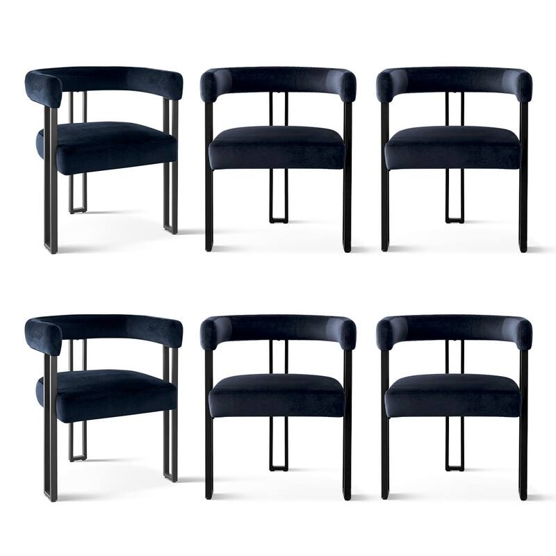 Upholstered Armchair (Set of 6) - Dark Blue