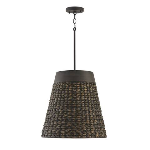 Tallulah 4-light Medium Pendant w/ Mango Wood & Water Hyacinth