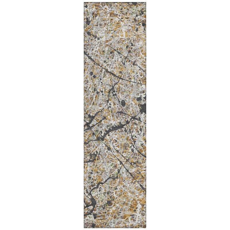 Machine Washable Indoor/ Outdoor Modern Splatter Chantille Rug