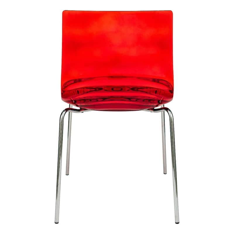 Plastic Dining Side Chair With Chrome Base Set of 4 Astor Series
