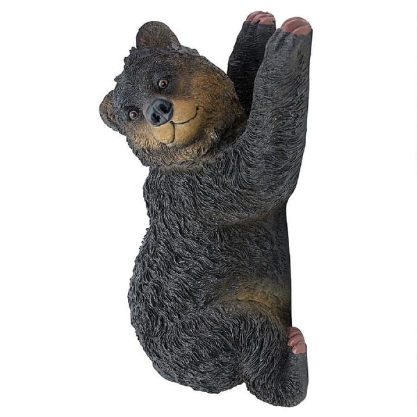 13" Bear Cub Climbing A tree Sculpture - N/A