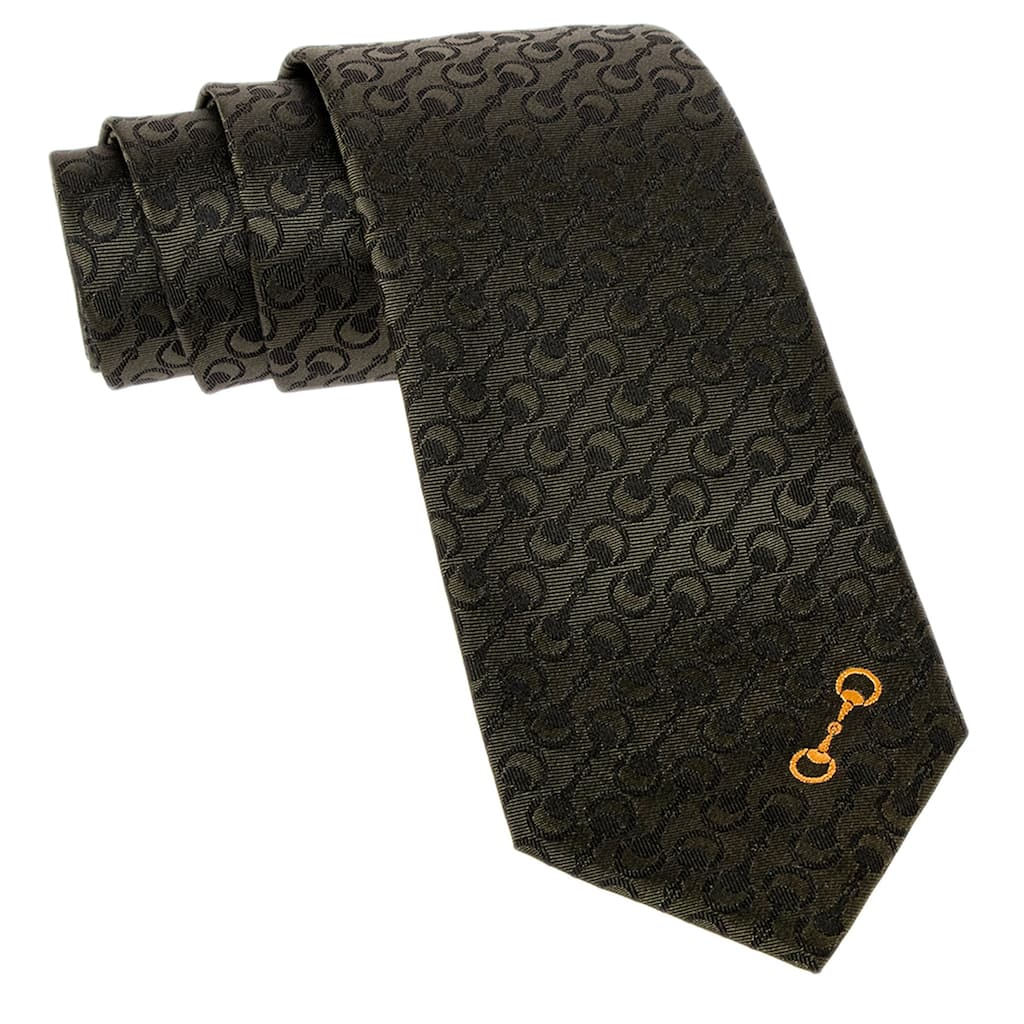 Gucci Horsebit Silk Jacquard Tie
