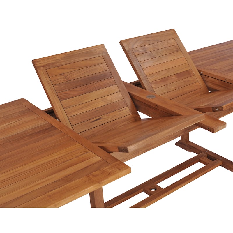 Chic Teak 11 Piece Teak Wood West Palm Table/Chair Set With Cushions