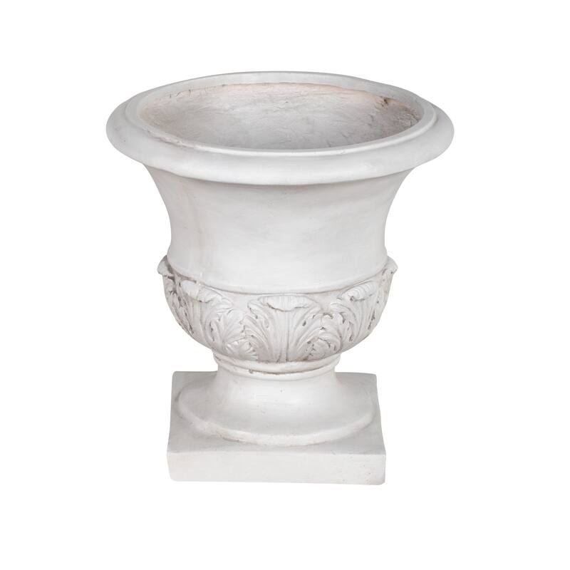 Christopher Knight Home - Classical 18.31"H Outdoor Pedestal Urn Planter with Acanthus Leaf Design