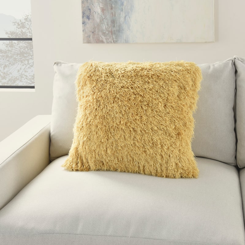 Mina Victory Shag Solid Glam Throw Pillow