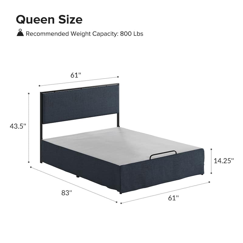 Oliver Modern Washable Slipcover Bed Upholstered Metal by HULALA HOME