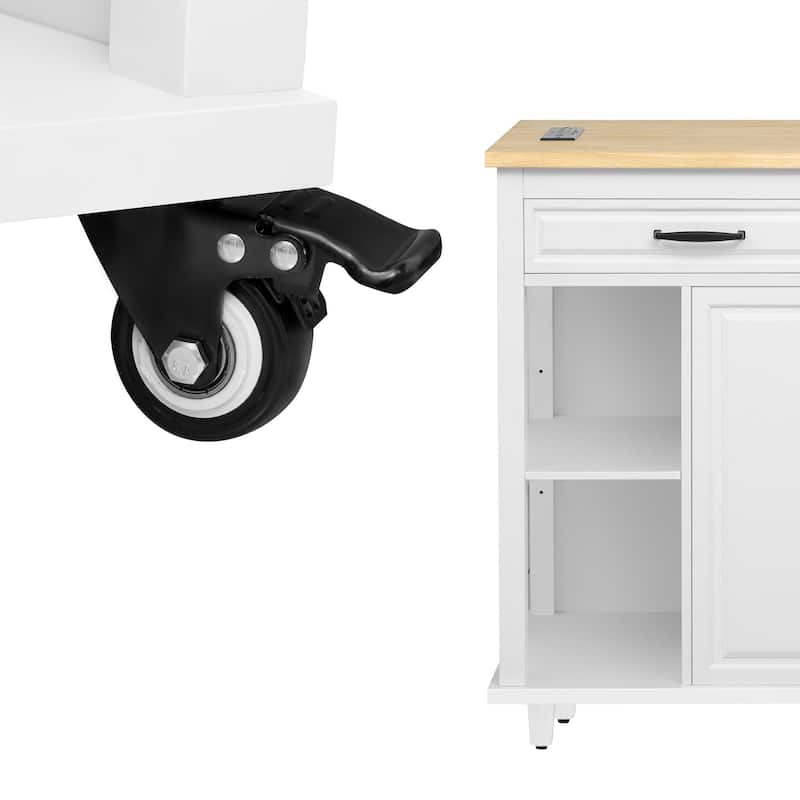 MERAX Kitchen Island with Extendable Dining Table