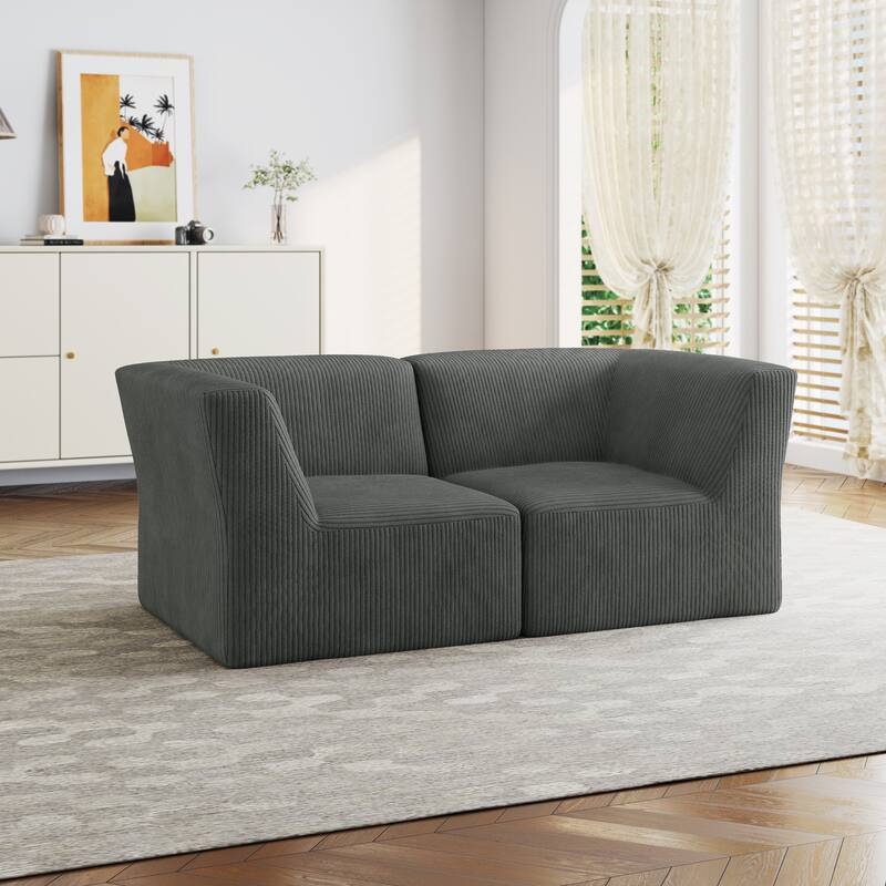 UIXE 71.5" W Deep Seat Comfy Loveseat Sofa For Bedroom - 71" W