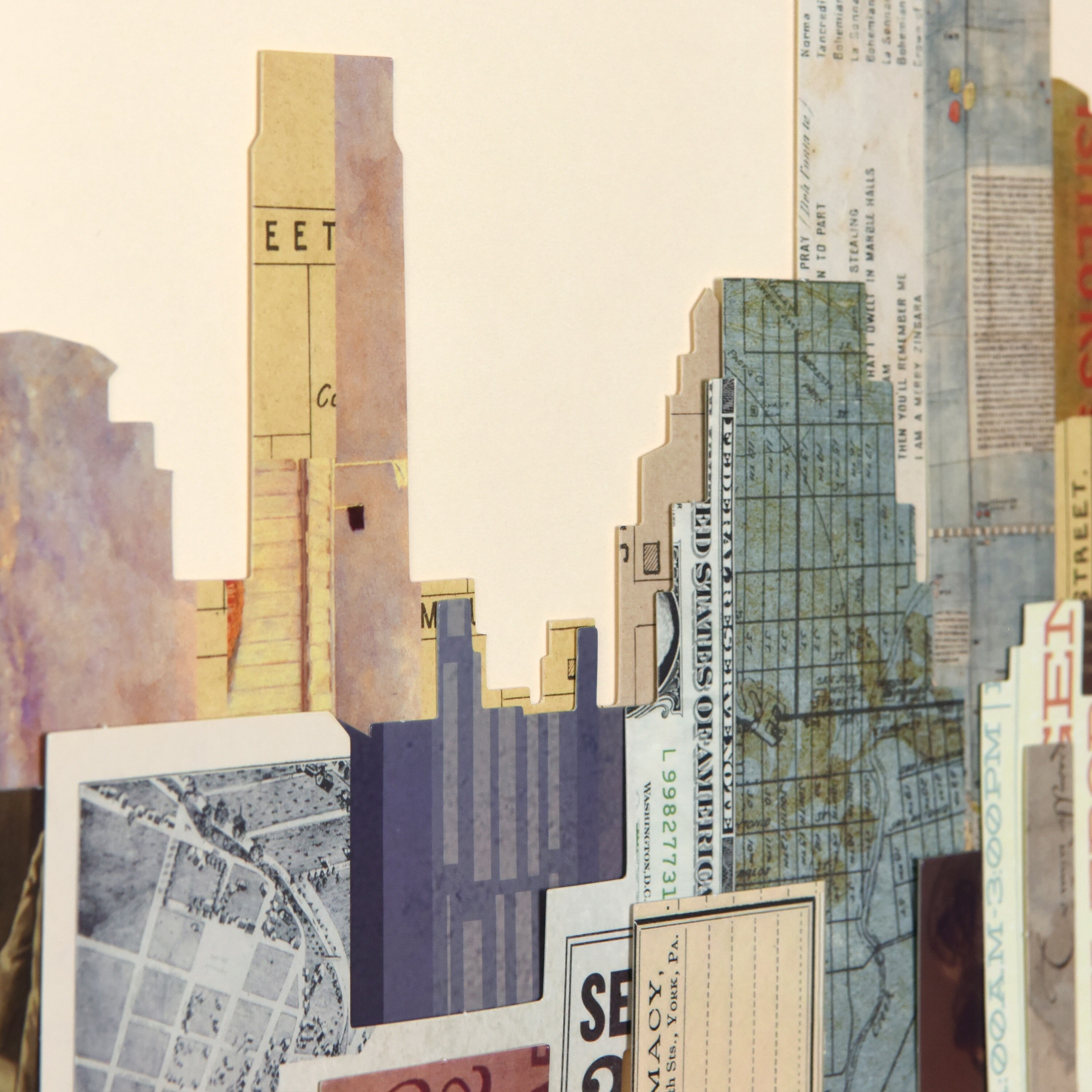 New York City Skyline C' Alex Zeng's dimensional collage, under