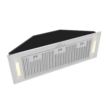 Range Hood Insert/Built-in30/ 36 inch,Ultra Quiet Powelful Vent Hood with LED Lights, 3 Speeds 600 CFM, Stainless Steel - Akicon