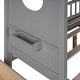 preview thumbnail 11 of 26, Wooden Full Size House Bed with 2 Drawers,Kids Bed with Storage Shelf, Gray