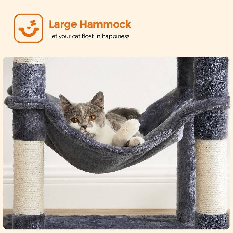 Plush Multi-Level Cat Tree with Sisal-Covered Scratching Posts and Cozy Hideouts for Indoor Cats