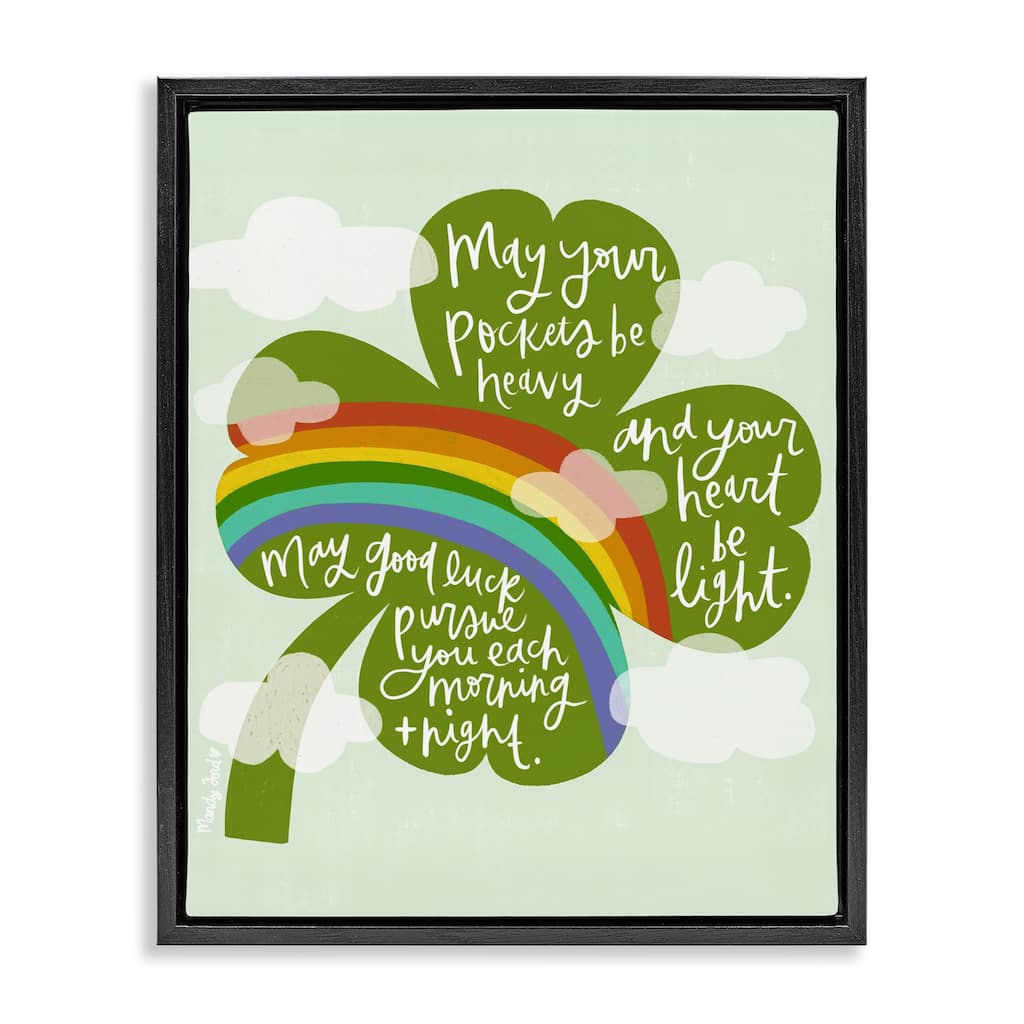 Stupell Uplifting Good Luck Rhyme Framed Floater Canvas Wall Art Design By Mandy Ford Art + Illustration