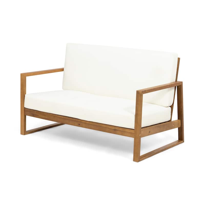 Belgian Outdoor 4-seater Acacia Wood Chat Set by Christopher Knight Home