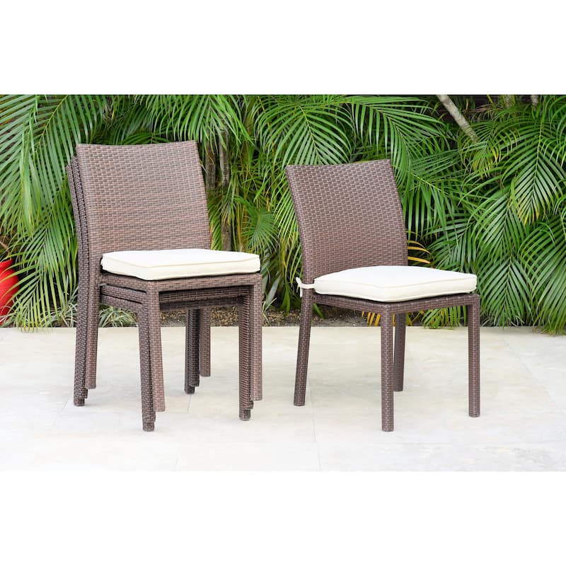 Amazonia Francine 9-piece Wood/ Wicker Outdoor Patio Dining Set - 9pc