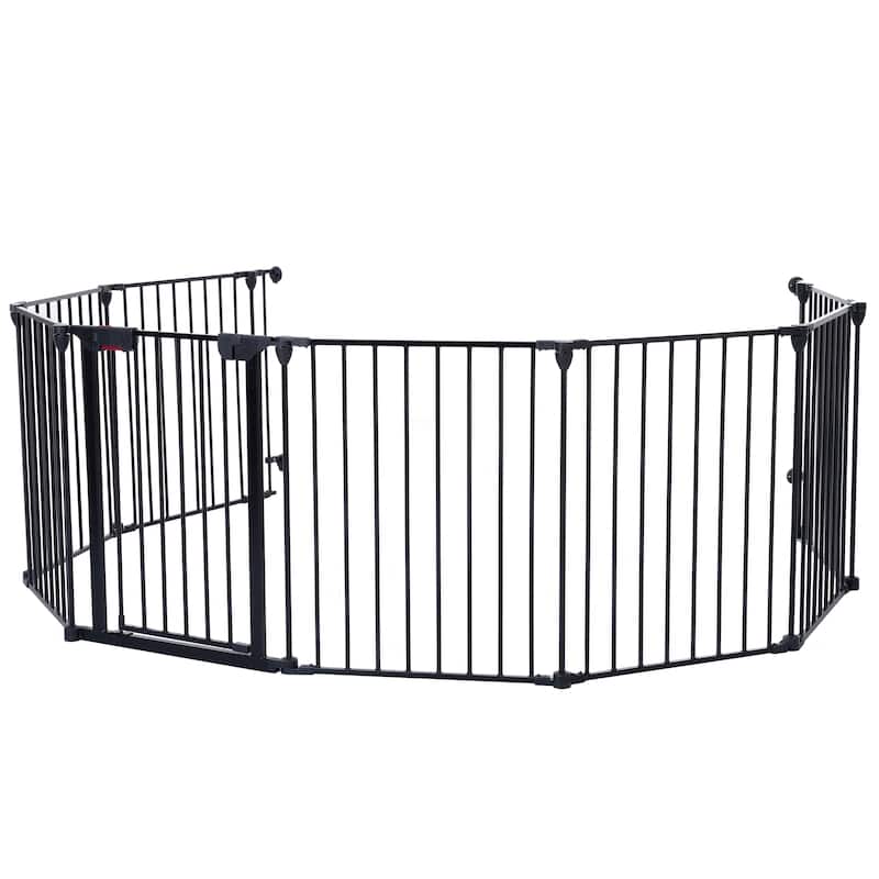 Adjustable Safety Gate Play Yard Metal Doorways Fireplace Fence