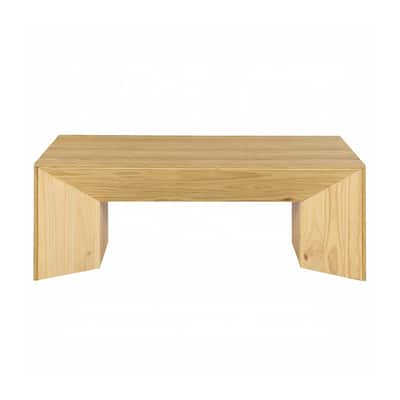 Wooden Coffee Table with Thicken Top Design in Natural Oak