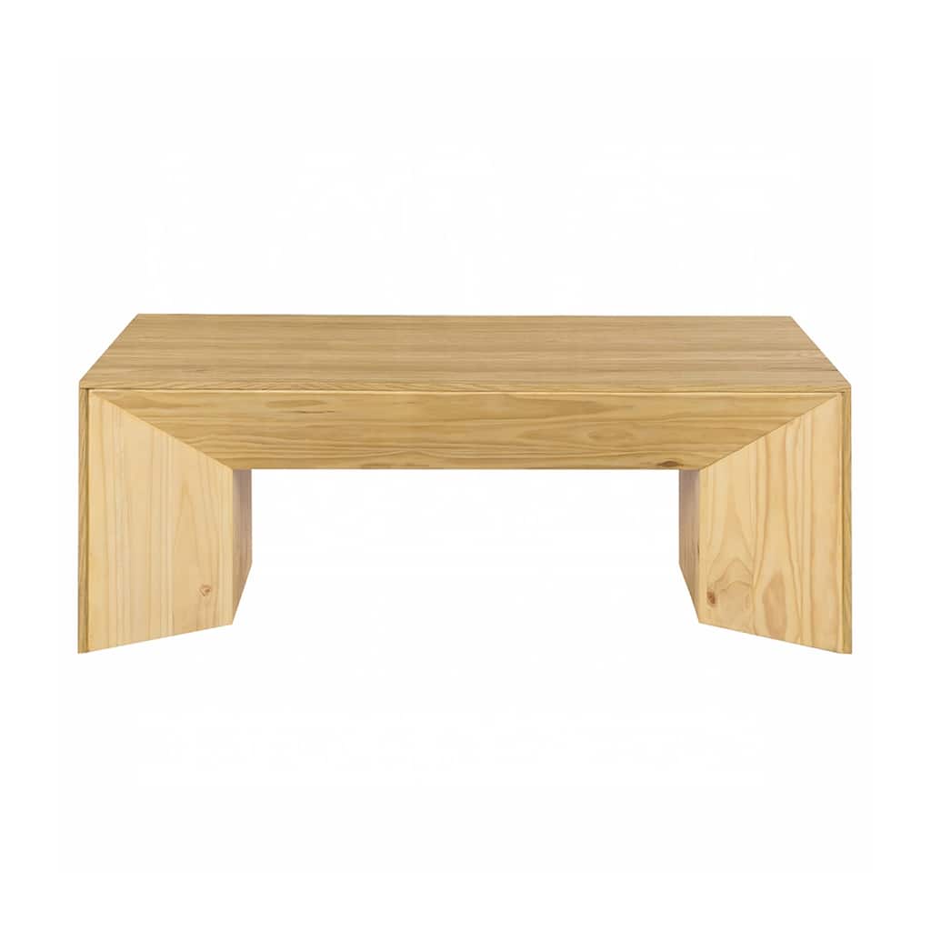 Wooden Coffee Table with Thicken Top Design in Natural Oak