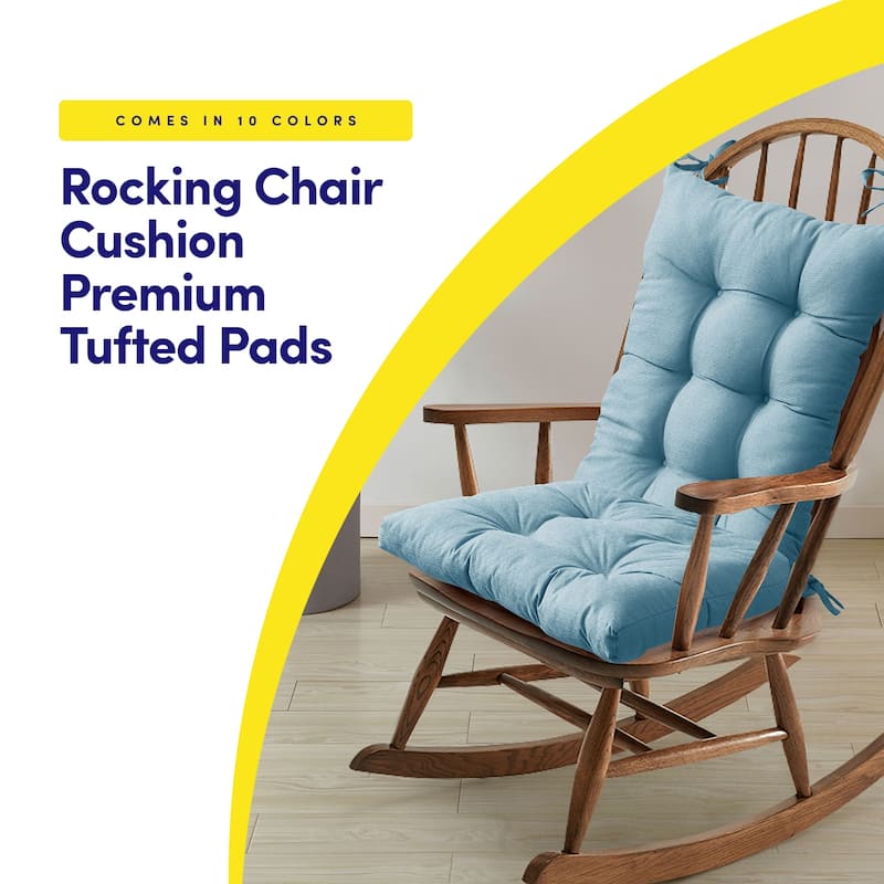 Sweet Home Collection Rocking Chair Tufted Non Slip Cushion Set