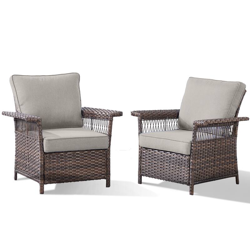 Pocassy Outdoor Swivel Chairs with Sofa Chair Ottoman and Table Set