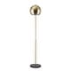 preview thumbnail 3 of 10, Q-Max Adjustable Floor Lamp with Metal Dome Shade and Black Marble Base in Brass Gold