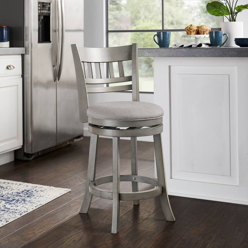 Verona Linen Lattice Back Swivel 24-inch Counter Height Stool by iNSPIRE Q Classic