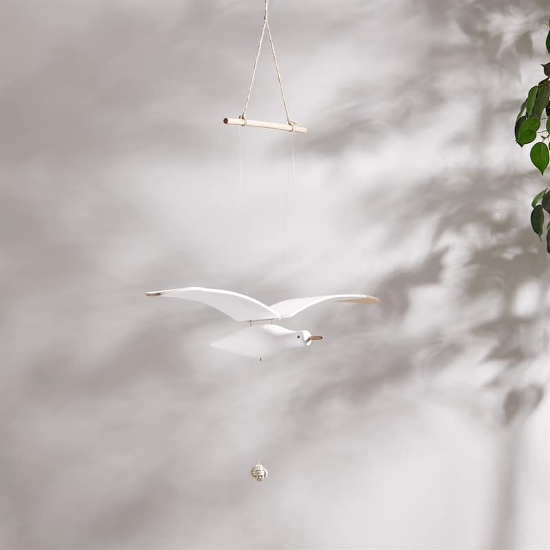Hanging Wooden Flying Sea Bird Figurine - 37"