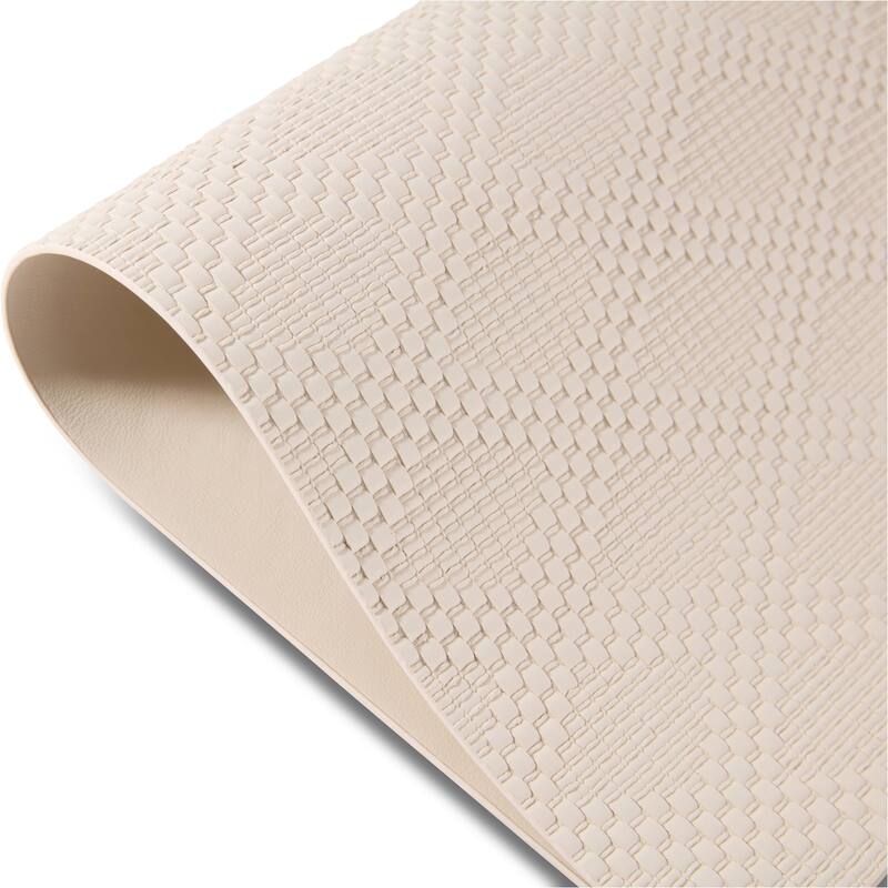 Dainty Home Basel Premium Vegan Leather Reversible 2 Pattern Rectangular Placemat Set Of 4