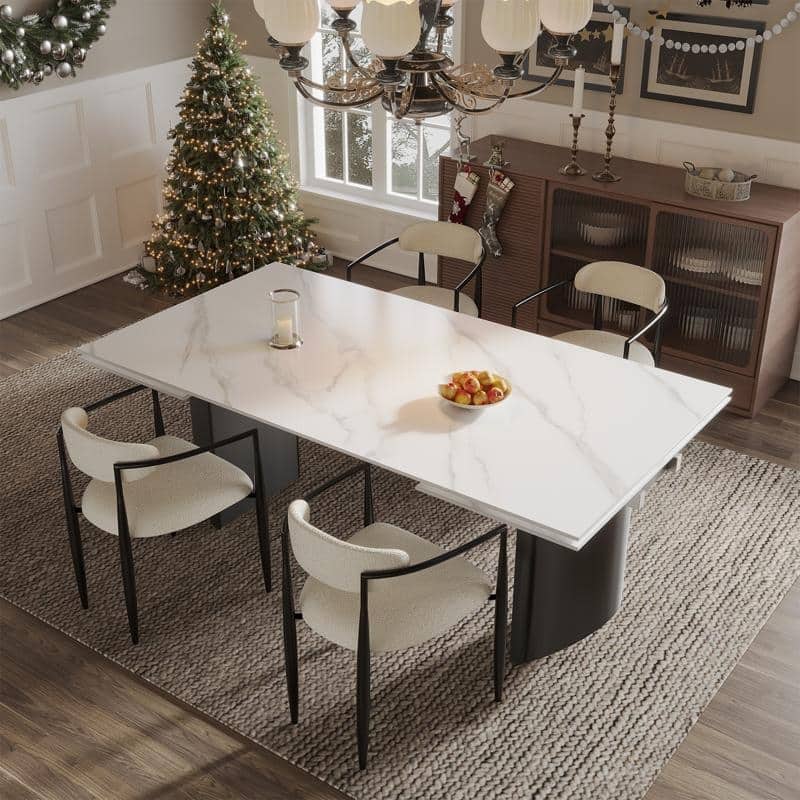 Modern Fabric Upholstered Back Armchair Dining Chair (Set of 2)