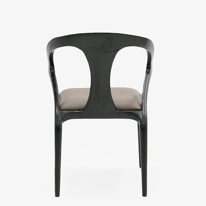 Cid Syla Dining Chair, Black Ash Wood Frame, Faux Leather Seat