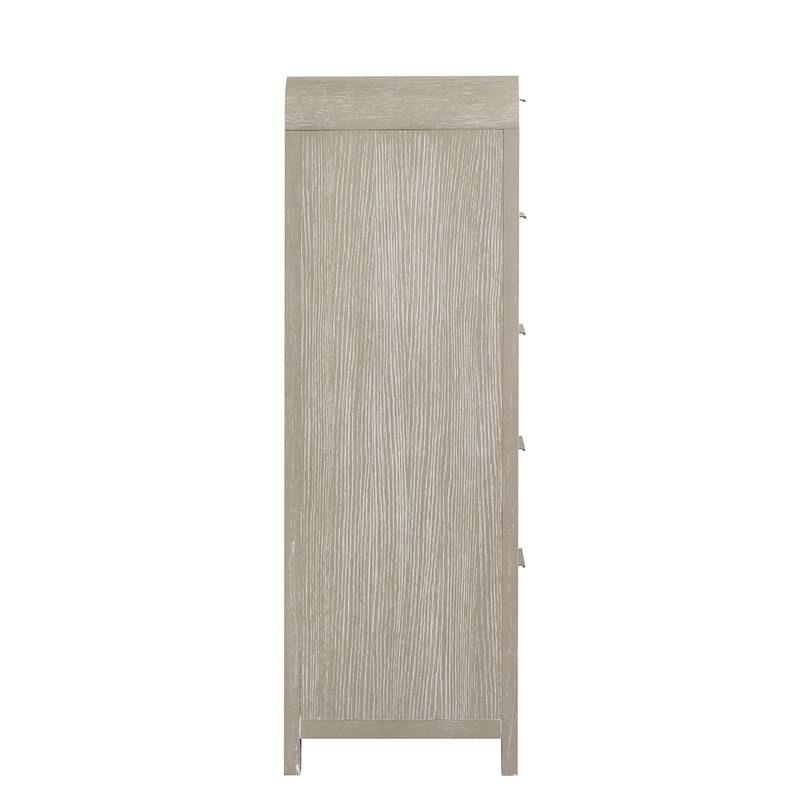 Roundhill Furniture Tavari Contemporary 5-Drawer Wood Chest, Light Gray