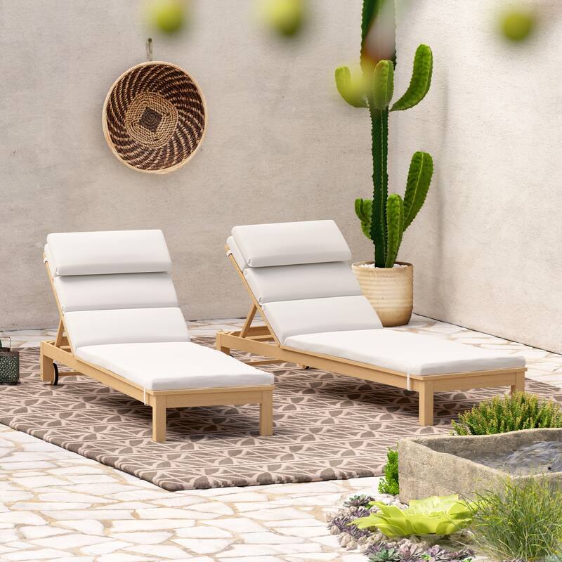 Kooper 2 Piece Sunbrella Outdoor Patio Chaise Lounges With Cushions