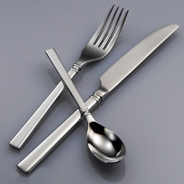 Oneida 18/0 Stainless Steel Shaker Dinner Forks (Set of 12) - On