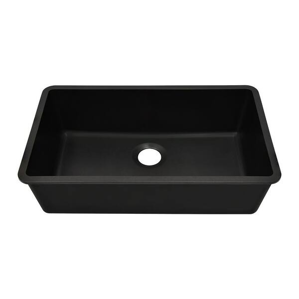 slide 2 of 10, Lexicon Kitchen sink Quartz composite 32 Inch Galaxy Black - 19x32