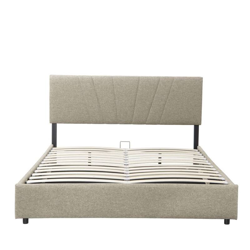 Queen Upholstered Platform Bed with Lifting Storage