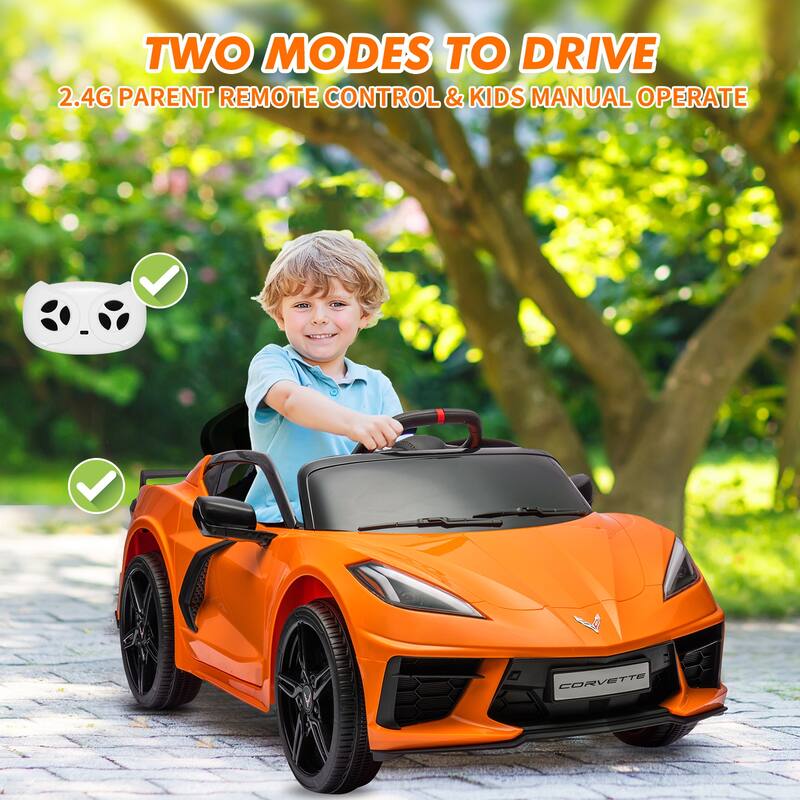 12V Kids Ride On Car Sports Licensed Corvette Electric Car Toy for Kids Best Gifts