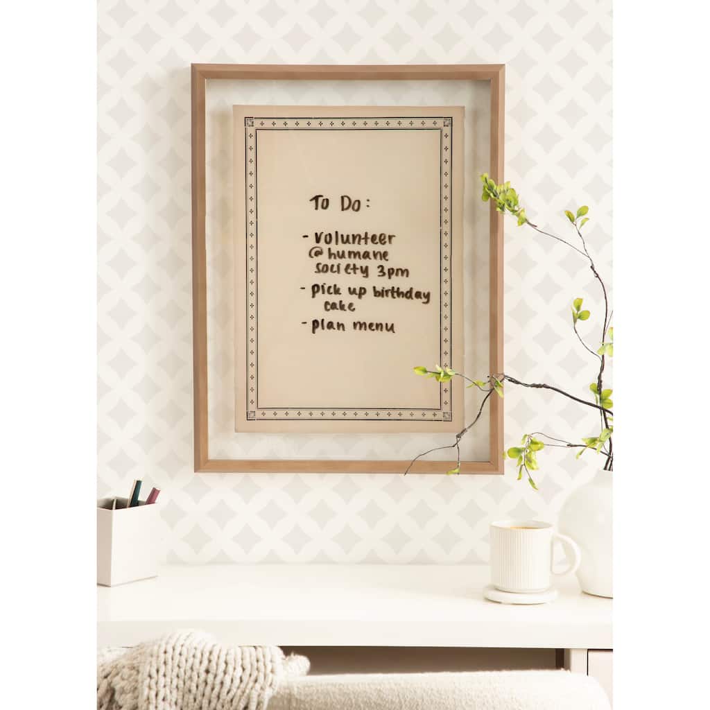 Kate and Laurel Vintage Fleur Border Dry Erase by The Creative Bunch Studio - 18x24