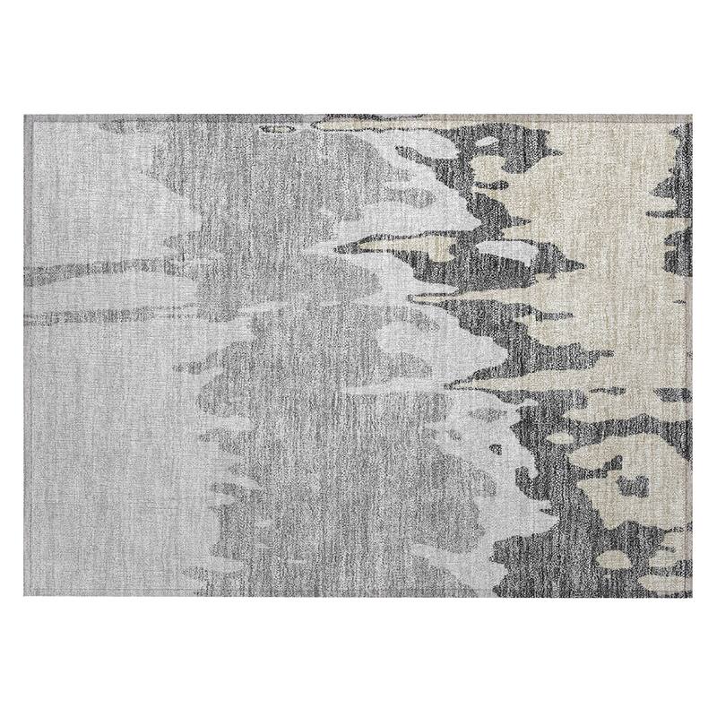 Machine Washable Indoor/ Outdoor Modern Abstract Chantille Rug