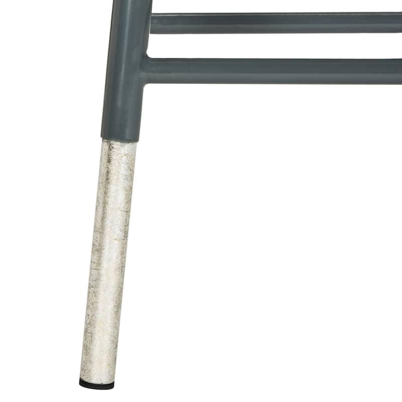 SAFAVIEH Verlene 24 Inch Silver Dipped Black / Silver Counter Stool - 13.5" x 13.5" x 24" - 14Wx14Dx24H