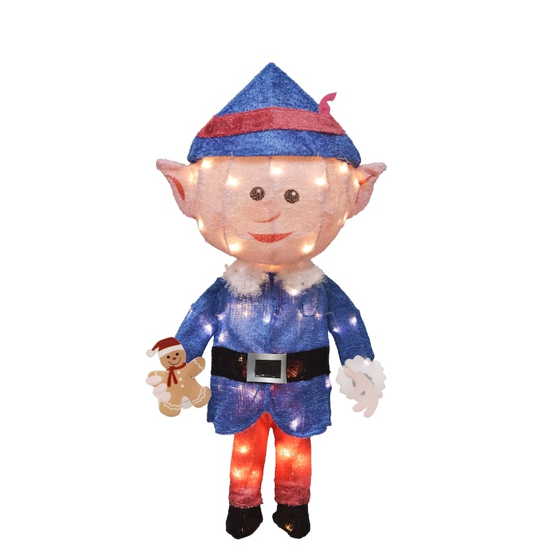 24" Rudolph 3D PreLit LED Yard Art Boy Elf