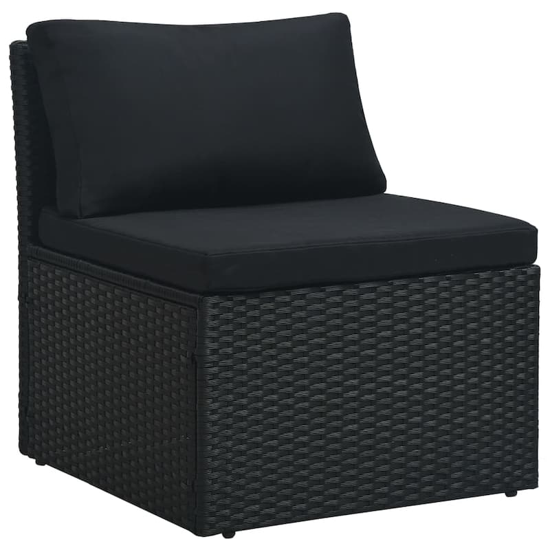 vidaXL Patio Lounge Set Garden Outdoor Sofa with Cushions 4 Piece PE Rattan - 70.9" x 24.8" x 26"